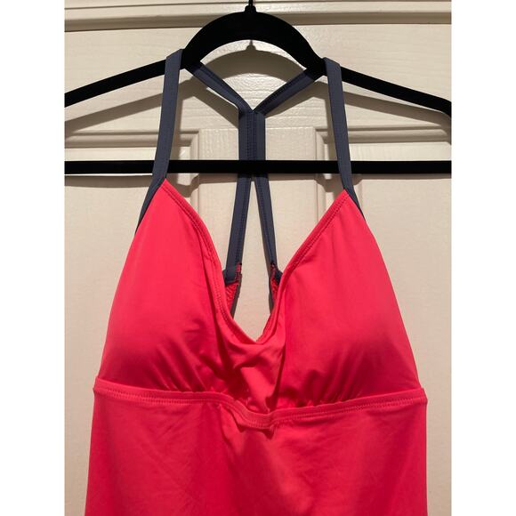 Beach House Sport Maya Tank in Calypso Racer Back Size 10 NWT Ruched Extra Long - Picture 2 of 10
